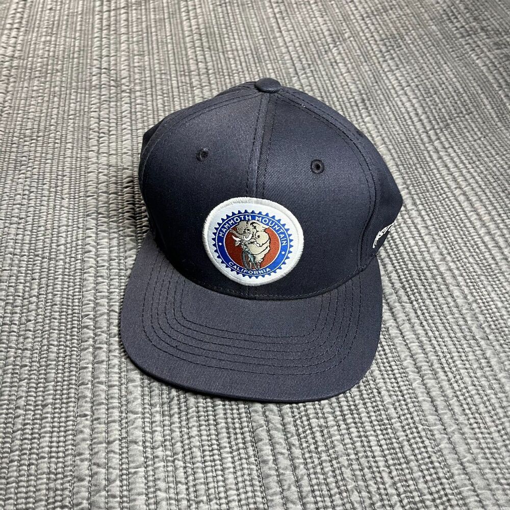 Fasthouse Mammoth Mountain CA Snapback Trucker Hat Navy Blue Cap One Size